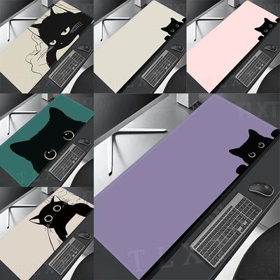 Kawaii Mouse Pads Cute Cat Mousepad Large Mouse Mat Big Purple Desk Pads Non-Slip Rubber Laptop Computer Keyboard Table Mats