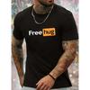 _Free Hug_ Print T-Shirt 100% Cotton O-Neck Short Sleeve Summer Casual Mens T-shirt Streetwear