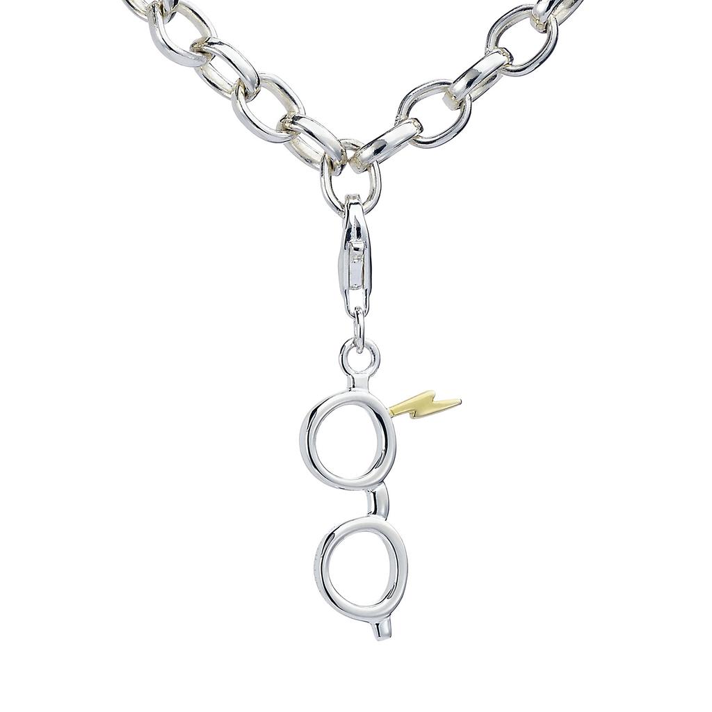 Harry Potter Sterling Silver Glasses and Lightning Bolt Clip On Charm