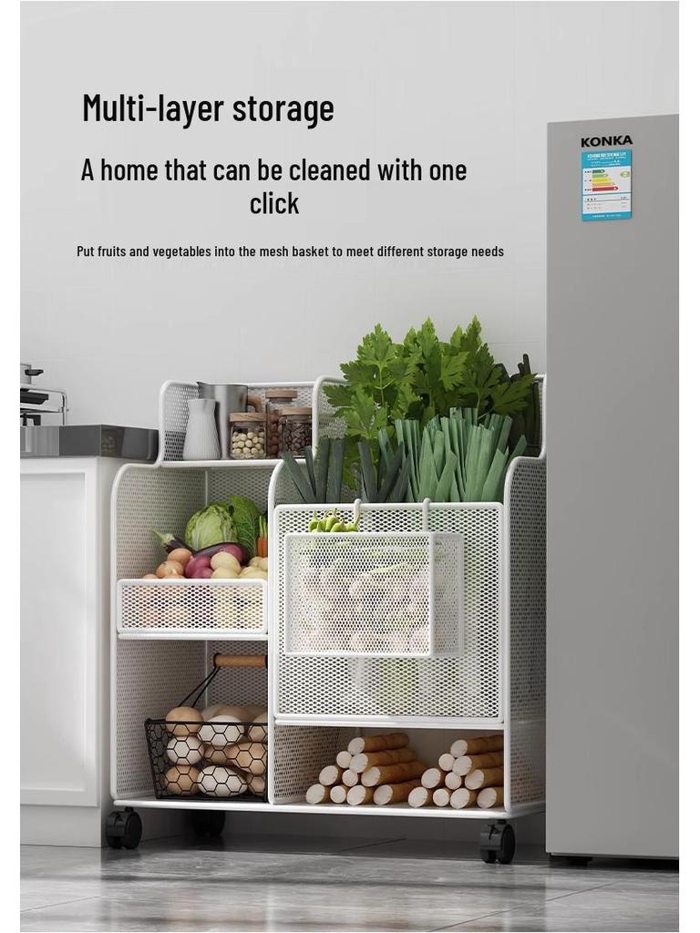 Multi-functional Kitchen Storage Rack: Multi-layer Basket for Fruits, Vegetables, Onions, Ginger, and Garlic