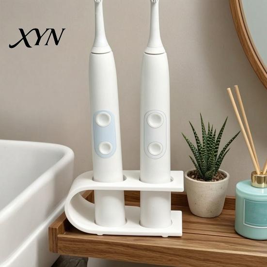 Compact Toothbrush Storage Holder 3D Printed Rack, Two-Position Holder, Draining Stable Hollow Stand for Dryness, Bathroom Organizer Rack