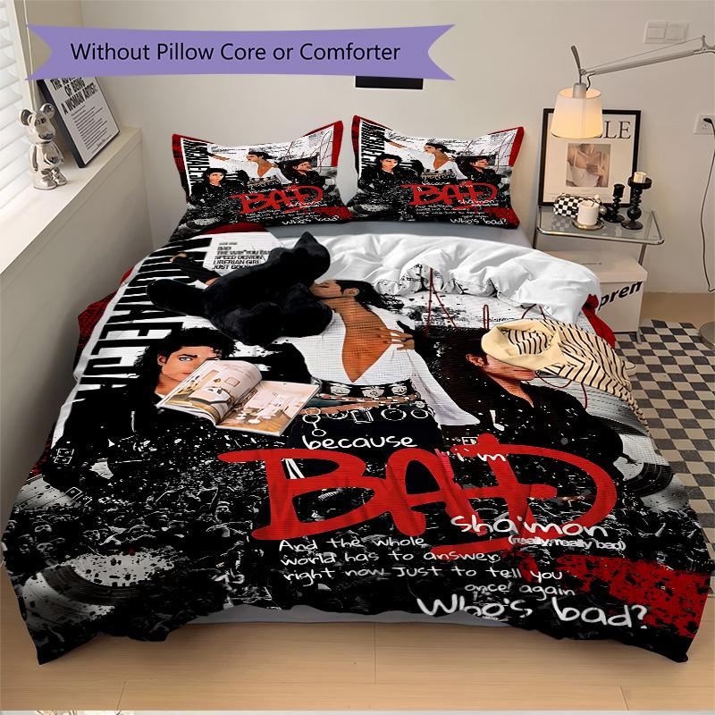 Michael Jackson Bad Album Print 3Pcs Bedding Setduvet Cover With 2 Bedropillowcase Home Birthday Gift