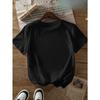 European Size Floral Print Pure Round Neck Short Sleeve