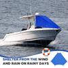 Boat T Top Bow Shade 600D Oxford Fabric Waterproofing Wind Proof Boat T Top Cover Sun Shade for Beach Travel Camping