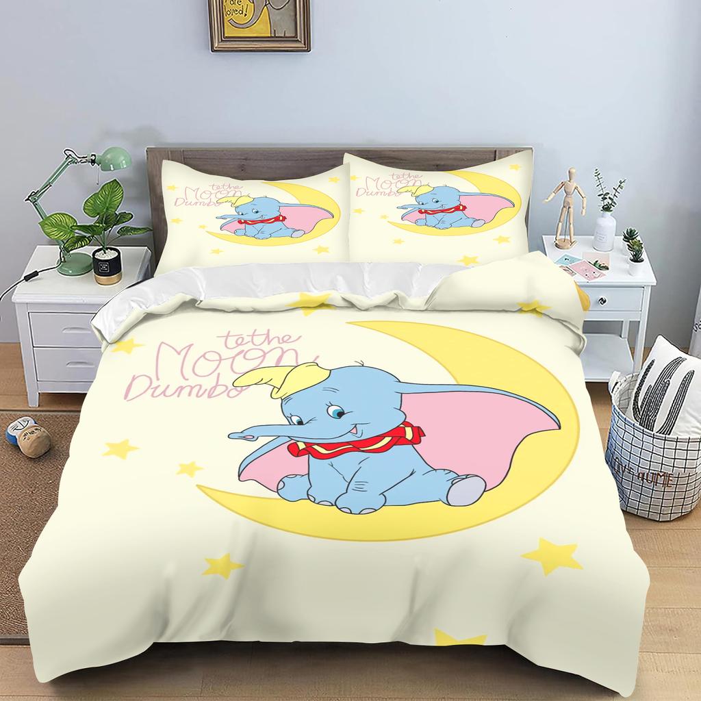 Dumbo Comforte Bedroom Printed Cartoon Quilt Cover Bedding Set With Pillowcase Suitable For Children And Adults