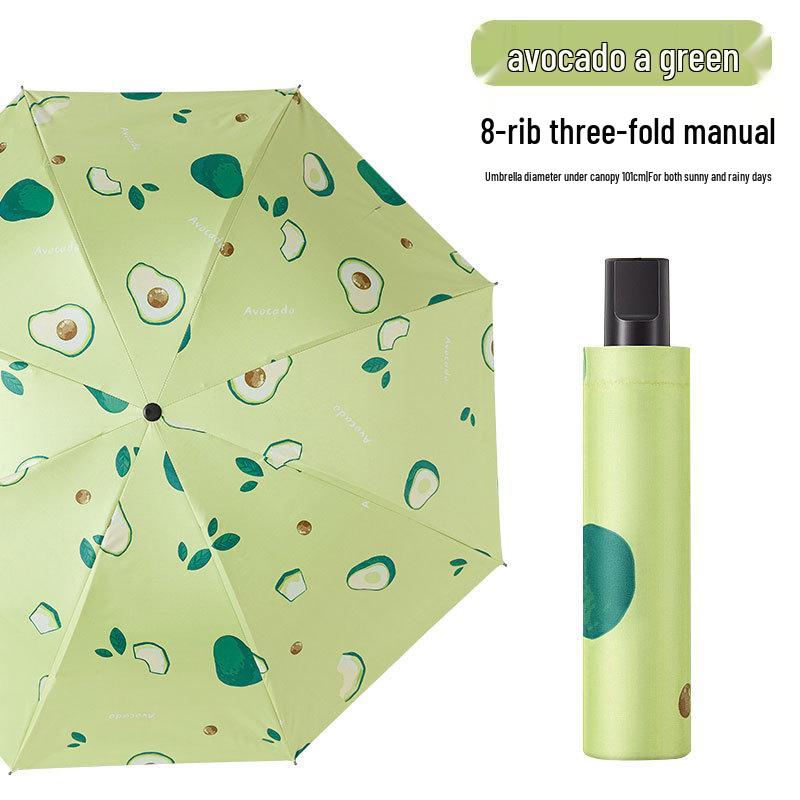 Large 3-Person Umbrella: Reinforced, Dual-Use for Sun and Rain, with Black Glue Sunscreen.