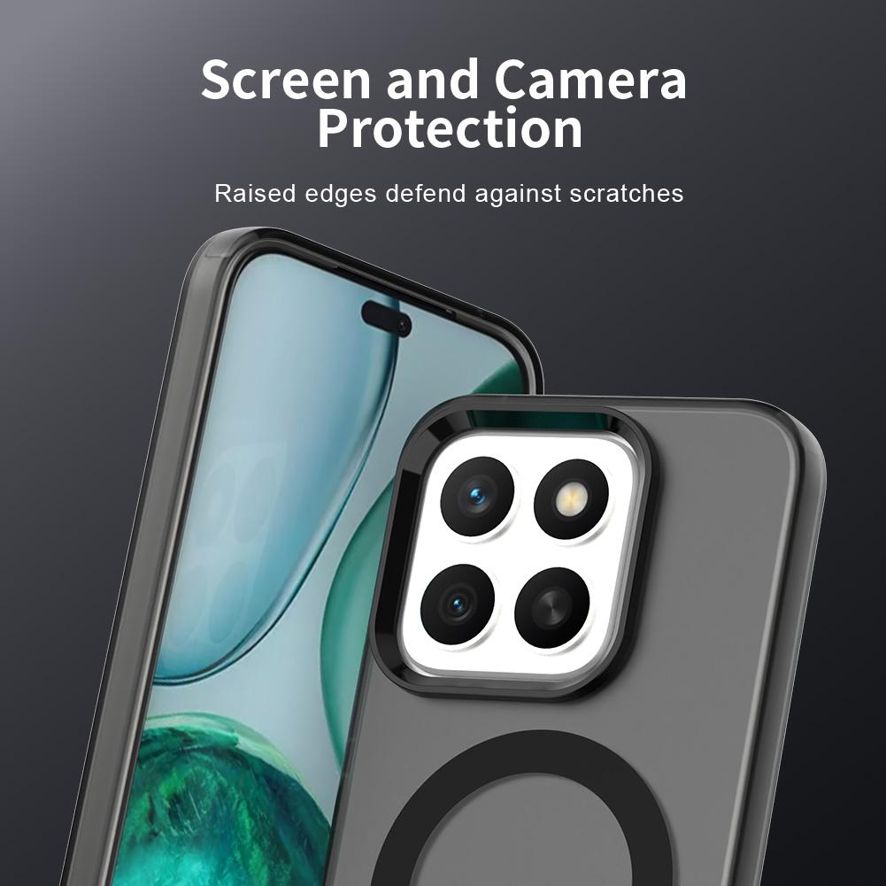 Magnetické bezdrátové nabíjecí pouzdro pro Honor X8c Kryt Cukrové barvy Průhledný zadní kryt Coque