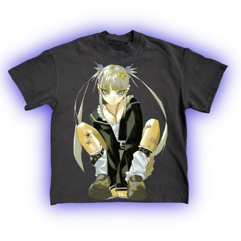 Harajuku Girl Graphic Japanese Y2k Women'S T-Shirt Youthful Popularity Vibrant Daily Short Sleeves Casual Style Kpop Vintage