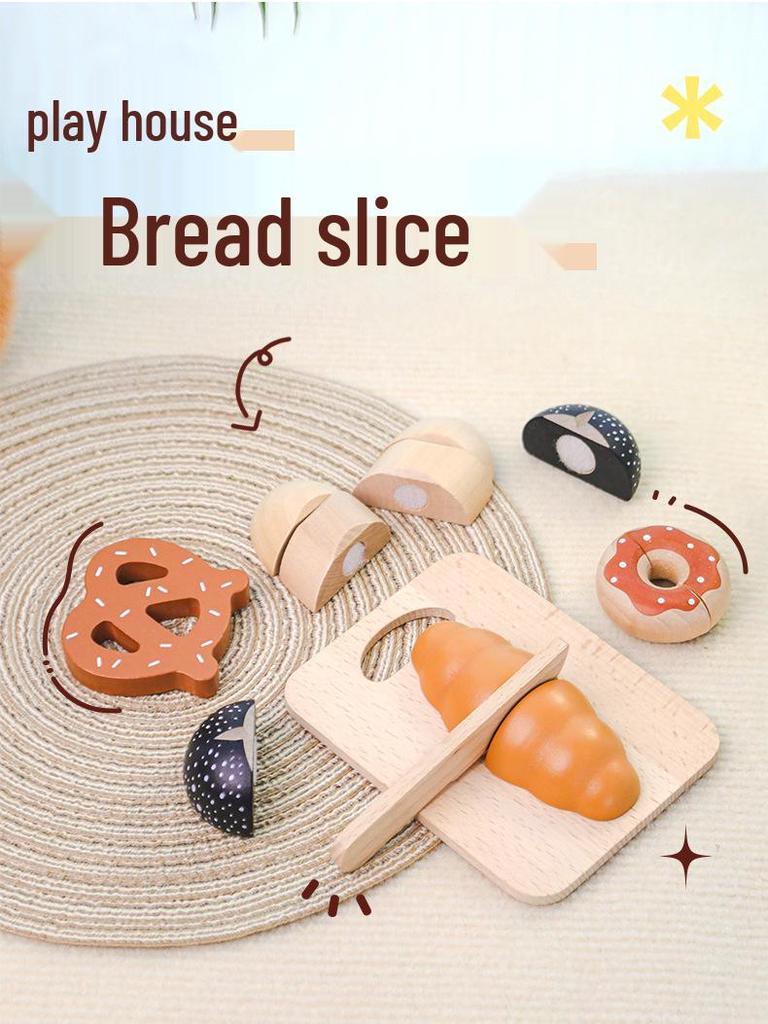 Wooden Velcro Bread & Veggie Cutting Play Set