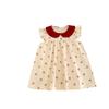 Summer Baby Girl Cherry Print Dress Sweet Peter Pan Collar Flutter Sleeve Princess Party Dress Cute Casual Sundress For Toddler