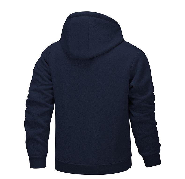 Men's Lamb Wool Hoodie Cardigan - Cross-Season, Thick, Casual, European Fit
