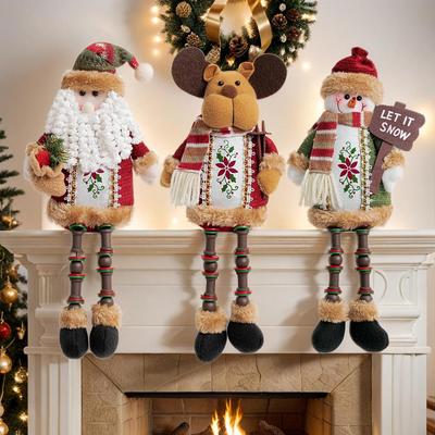 Christmas Santa & Snowman Elk Figurines: Holiday Ornaments & Gifts
