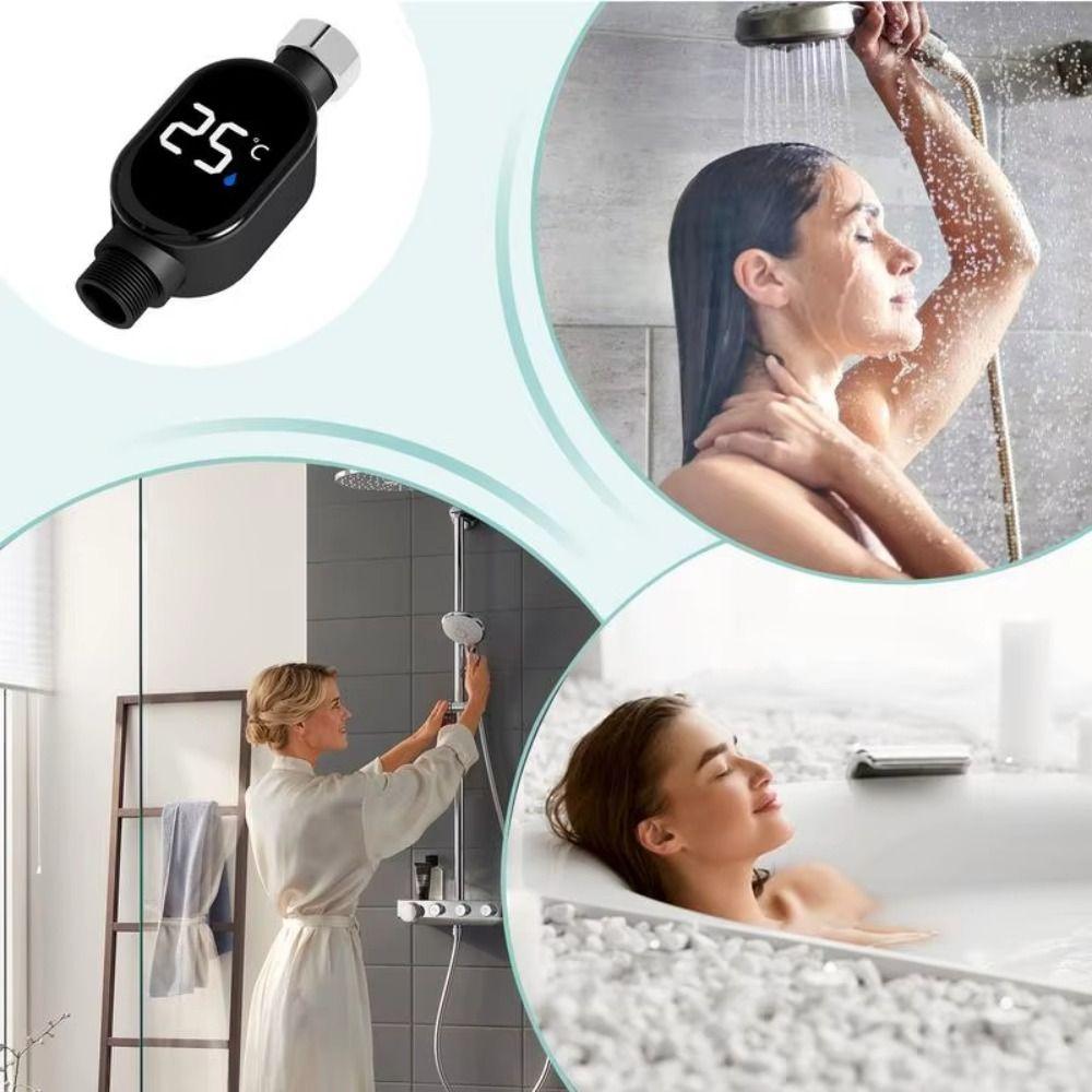 Stainless-Steel Water Temperature Gauge Waterproof Shower Thermometer  Safe Bathing