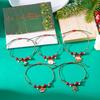 Trendige Weihnachten geflochtene Armbänder für Damen Herren Niedlicher Weihnachtsmann Mondglocken Anhänger Armbänder Schüler Neujahr Schmuck Geschenke