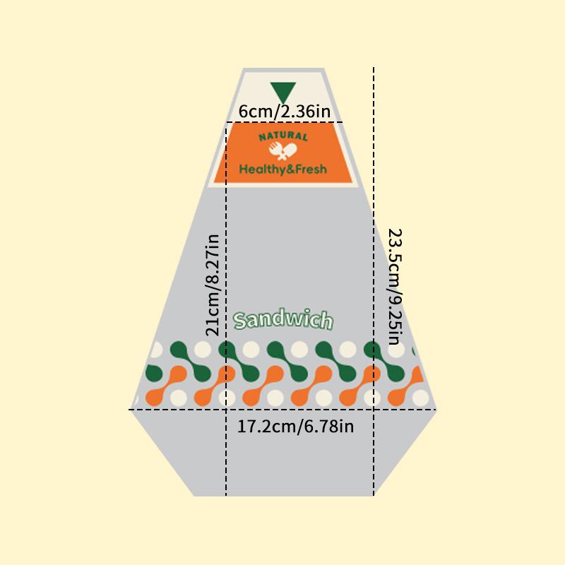 100Pcs Sandwich Packaging Transparent Baked Food Grade Easy To Tear Triangle Cake Disposable Packaging Transparent Bag