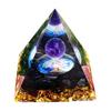 Pyramid Orgonite + Led Lamp Base 5Cm Crystal Stones Amulet 5Cm Hx03