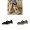 Fall Womens Canvas Casual Loafers With Rubber Sole And Low Heel For Daily Wear
