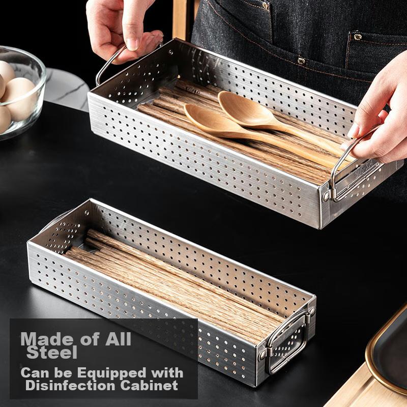 Onlycook Chopstick Storage Box, Chopstick Holder, Chopstick Basket, Tableware Storage Box Compatible with Dishwasher, Chopstick Organizer Rack