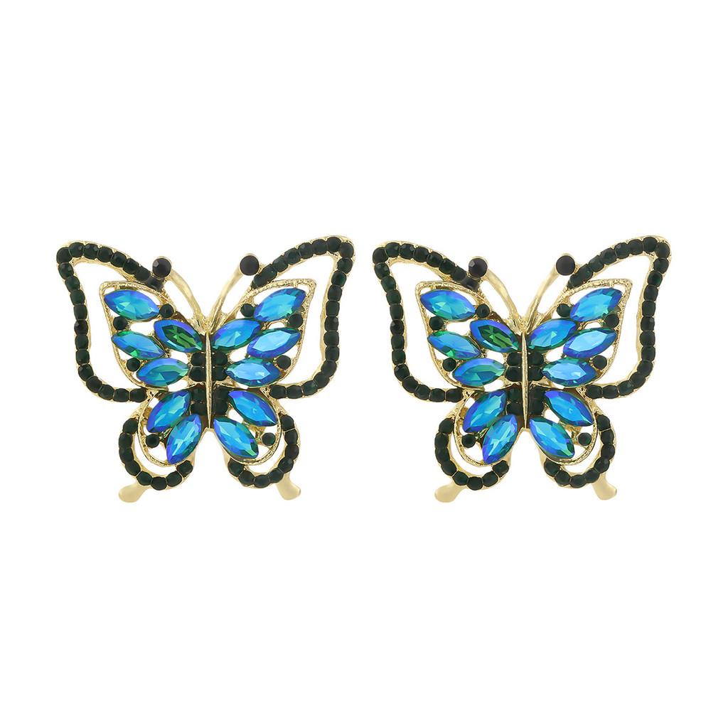 Korean Style Fashion Butterfly Jewelry With Dazzling Rhinestones For Casual Wear