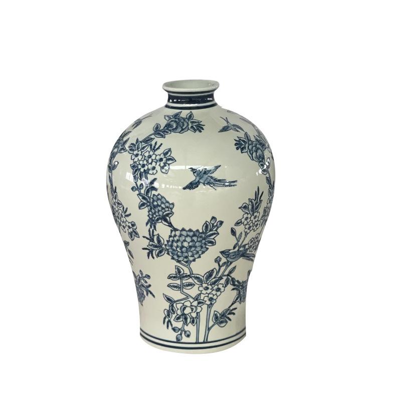 High-End Blue and White Chinese Porcelain Vase - Decorative Living Room Craftsmanship Gift