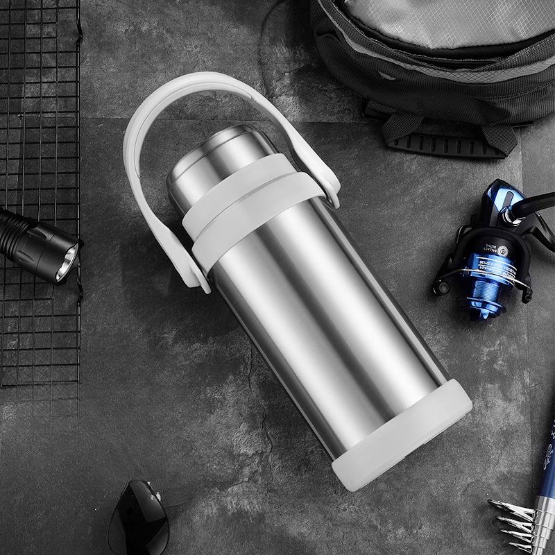 Large Capacity Wide Mouth Pot Outdoor Portable Mid-Autumn Festival Gift Stainless Steel Thermal Insulated Kettle for Travel