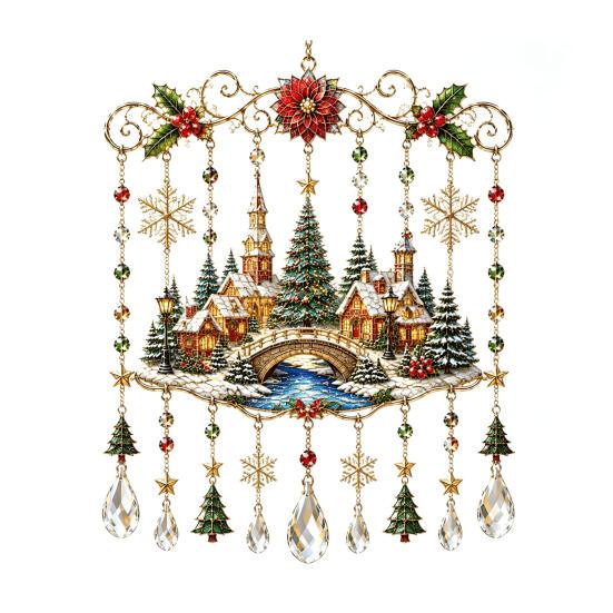 Entspannende Klang-Windspiele für Zuhause, Weihnachts-Glockenspiel, Acryl-Sonnenfänger für Außenbereich, Garten, Terrasse, Elegante Dekorationen, Festdekoration, Hängend im Hof