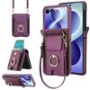Borsa a tracolla con cordino lungo, porta carte, portafoglio, anello, custodia in pelle per Samsung Z Flip 8 7 6 5 4 3, antiurto, con supporto, cover sottile