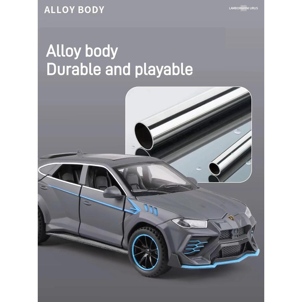 1/32 Lamborghini Bison Urus SUV Alloy Scale Car Model Diecast Metal Miniature Car Model Sound and Light Collection Children Toy Vehicles Gifts