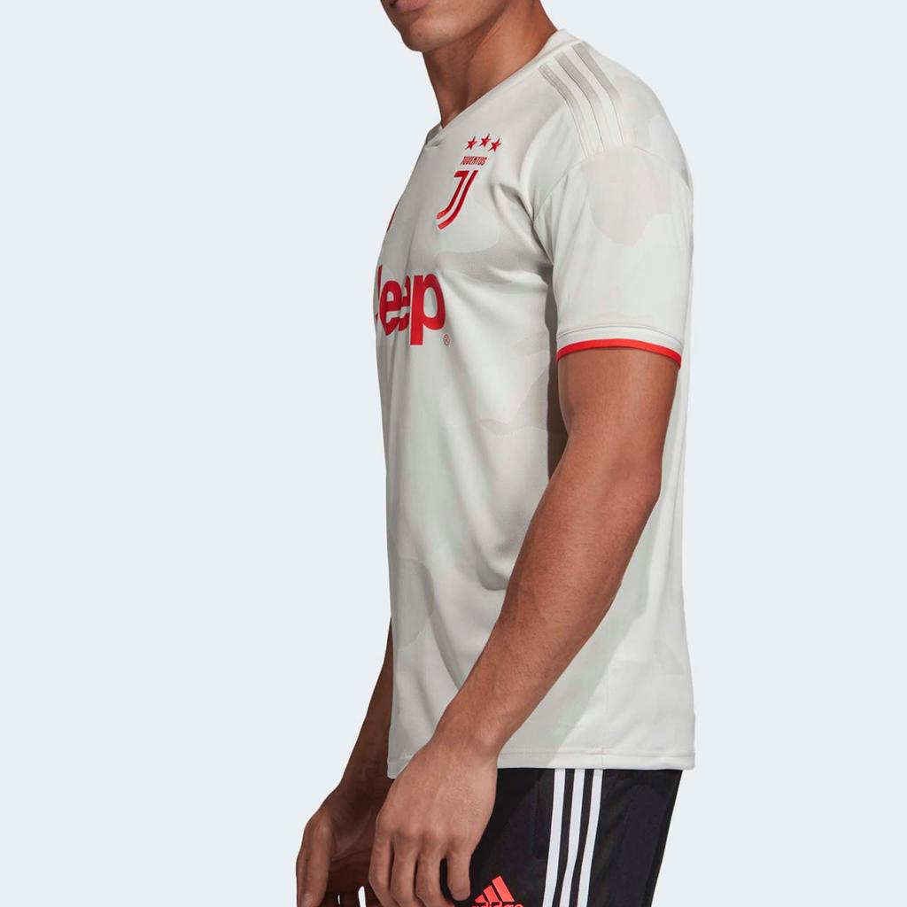 Adidas V-Neck Letter Print Short Sleeve T-Shirt Men Tops Gray DW5461