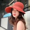 Women Summer Sun Hat Wide Brim Empty Top Hat Foldable Travel Beach Hat Outdoor Travel Sun Protection Hat