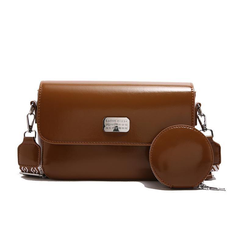 

Новая текстурированная маленькая квадратная сумка однотонная простая трендовая на плечо сумка-мессенджер повседневная сумка для поездок One Size коричневый