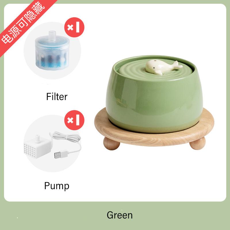 1.3L Ceramic Cat Water Fountain USB Charging Pet Water Feeders Dogs Automatic Circulating Filtration Flow Water Dispenser