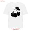 Sprig Of Cherries Cotton T Shirt Ta046707 Vintage Washed Comfortable Stylish Versatile Top For Everyday Wear Streetwear Soft