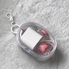 Mini Bolsa Transparente Multi-Bolsos Bolsa Carregador Gancho Chaveiro Estojo