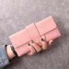 Portafoglio da Donna Pieghevole a Tre Ante alla Moda - Lungo, Semplice, Multifunzionale con Fibbia, Portamonete e Porta Carte