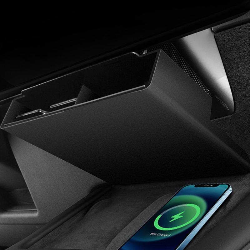 For Tesla Model 3/Y 2025-2025 Center Console Underscreen Storage Box Car Armrest Organize Storage Rack Retrofitting Car Interior
