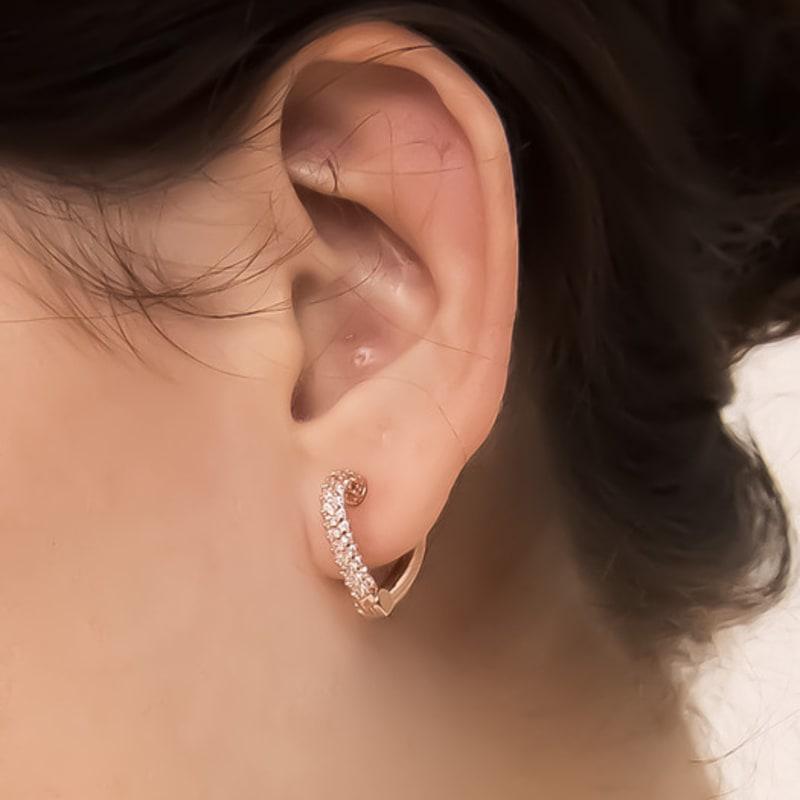 WESTISLAND Stone Heart One-Touch Earrings RG_WI5113425