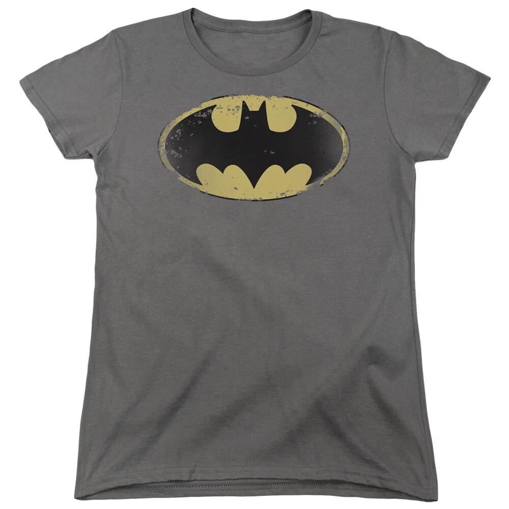 Batman  Classic Shield Distressed  Women s T-Shirt S