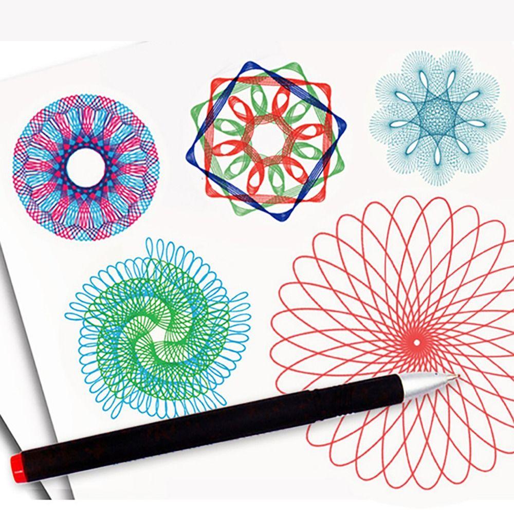 27KS Plastová Kreslicí Sada Hraček Zapadající Ozubená Kola Kolečka Geometrické Pravítko Spirograf Studenti