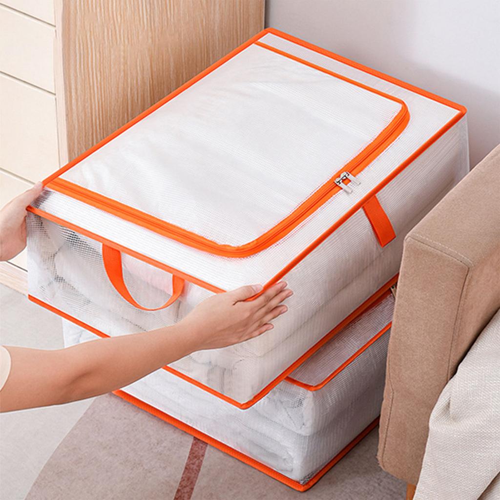 Kleideraufbewahrungstasche Großes Fassungsvermögen Transparent Wasserdicht Reißverschluss Rechteckiger Aufbewahrungsbehälter für