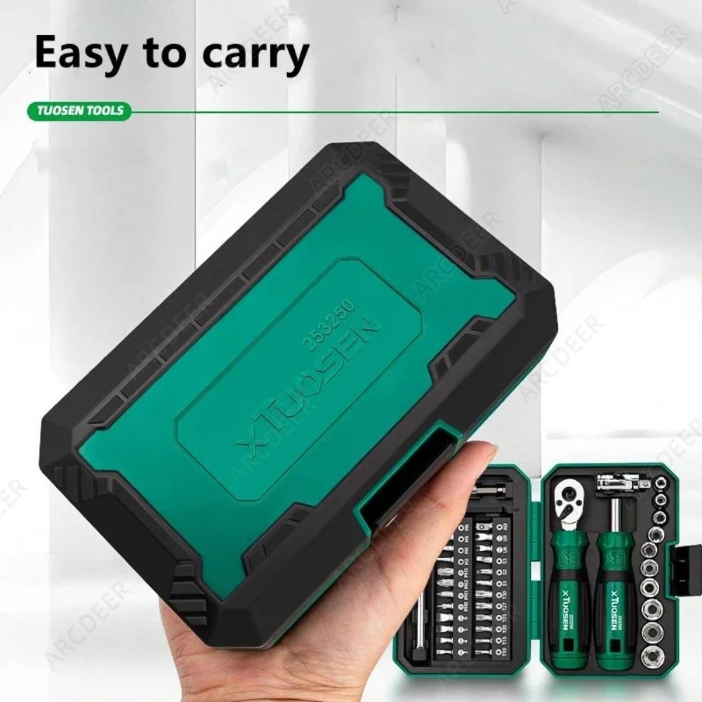 Ratschenschlüssel und Schraubendreher Umfassendes Set Hohe Härte Schweißresistent Langlebig Multifunktional