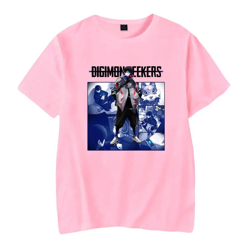 Digimon Adventure Anime 2023 Neues Digimon Seekers T-Shirt Crewneck Kurzarm T-Shirt Damen Unisex T-Shirt Harajuku Kleidung Unisex