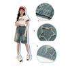 Girls' Denim Shorts Summer Casual Loose Jeans Short Pants Children Wide Leg Pants Teen High Waist Straight Trousers 5-14 Years