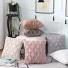 Plush Pillowcase Rhombus Geometric Embroidered Pattern Simple Solid Color Home Car Winter Sofa Cushion Cover 40x40cm/50x5cm
