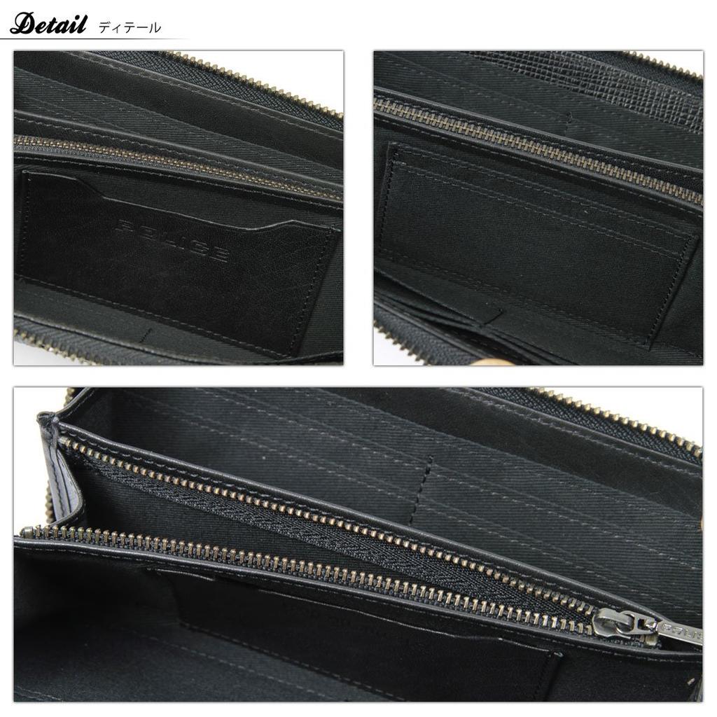 Police Men's Genuine Leather Zip-Around Long Wallet, No. 0589 04, Camel