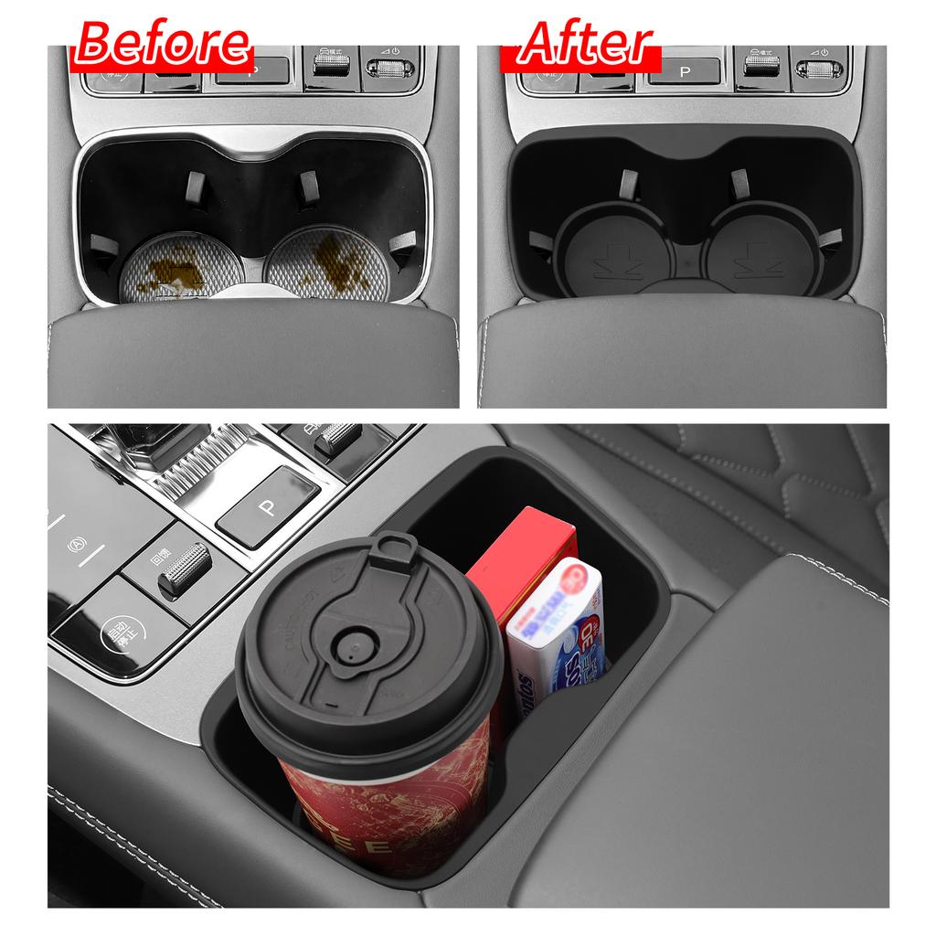 for BYD Sealion 7 EV 2024 2025 Cup Holder Storage Tray Shock-Absorbing Central Armrest Cup Box TPE Tidying