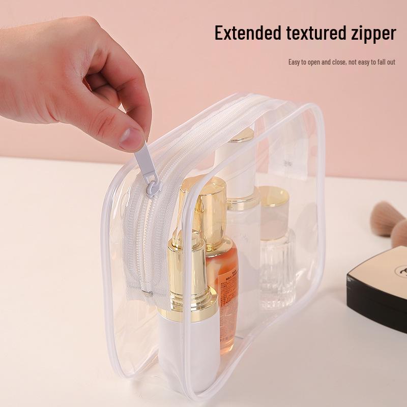 Cross-Border Thick Transparent PVC Makeup Bag - Waterproof, Portable, Large Capacity Toiletry Bag for Travel