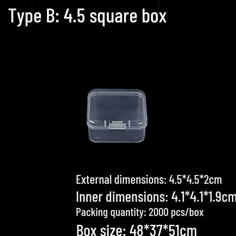 Square Transparent PP Plastic Storage Box for Electronics and Earbuds