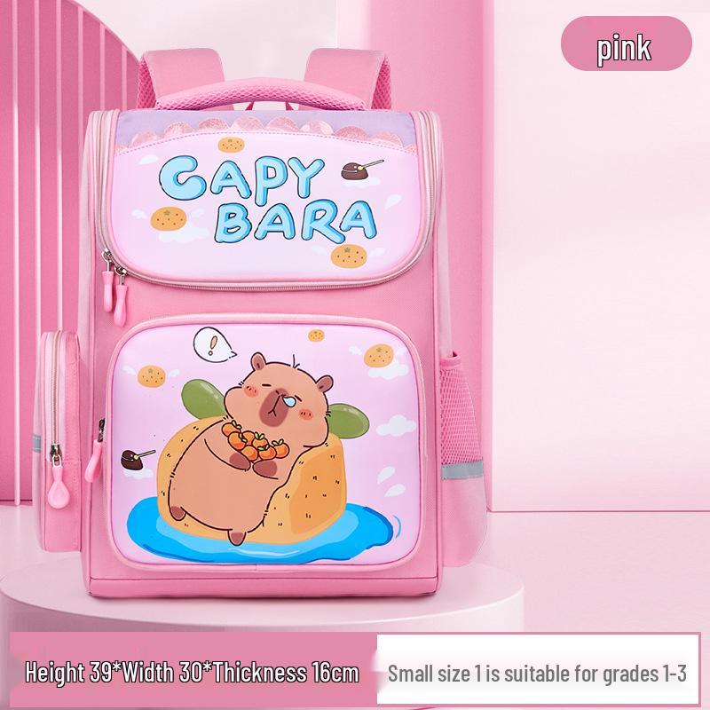 New Capybara Backpack for Boys & Girls, Grades 1-3: Large Capacity, Cute Design
