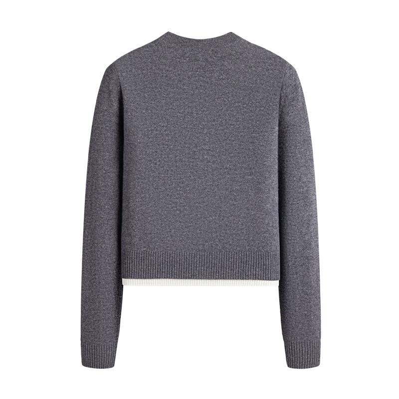 Navigare Women's Faux Two-Piece Wool Cardigan